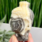 Zebra Calcite Buddha Crystal 244g