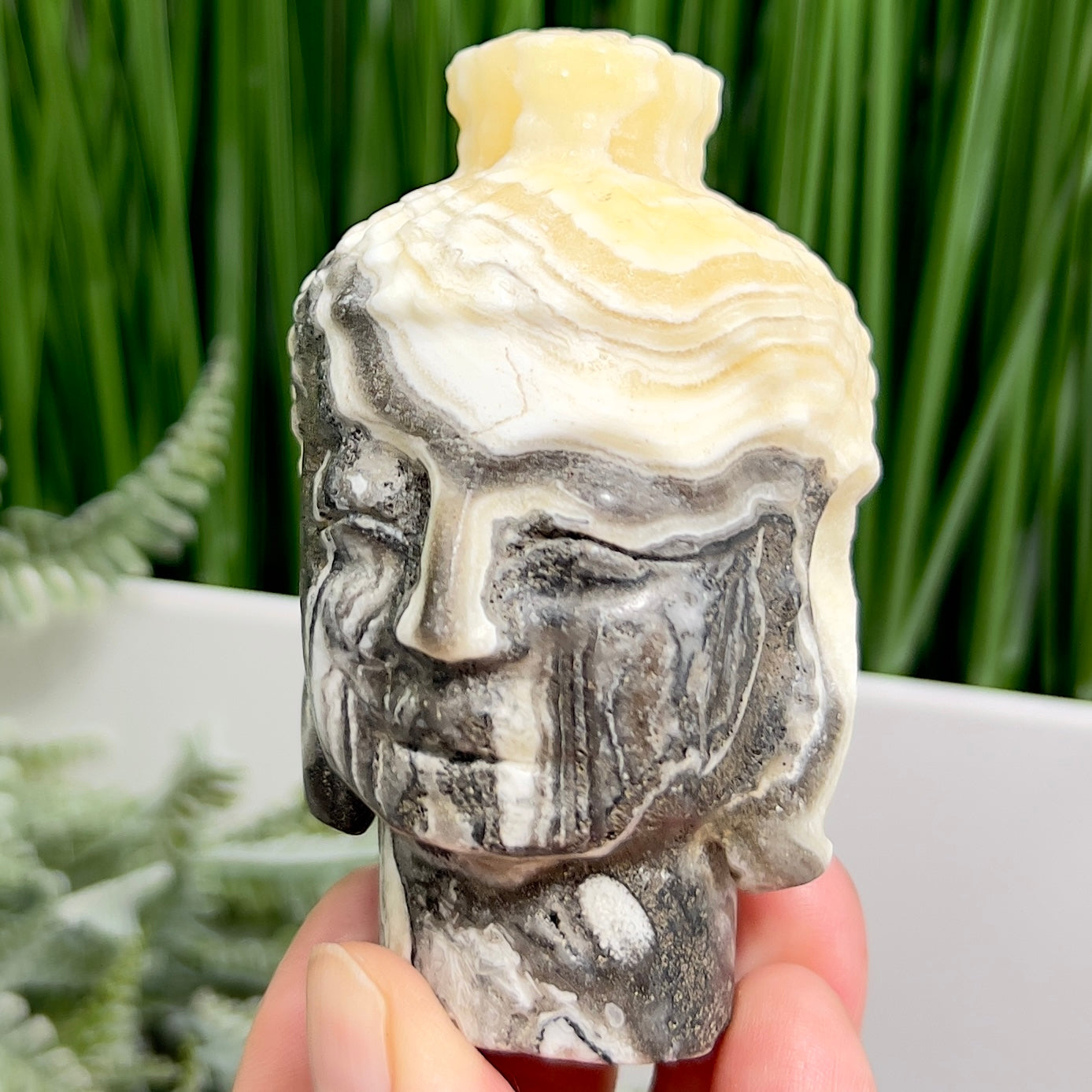 Zebra Calcite Buddha Crystal 244g