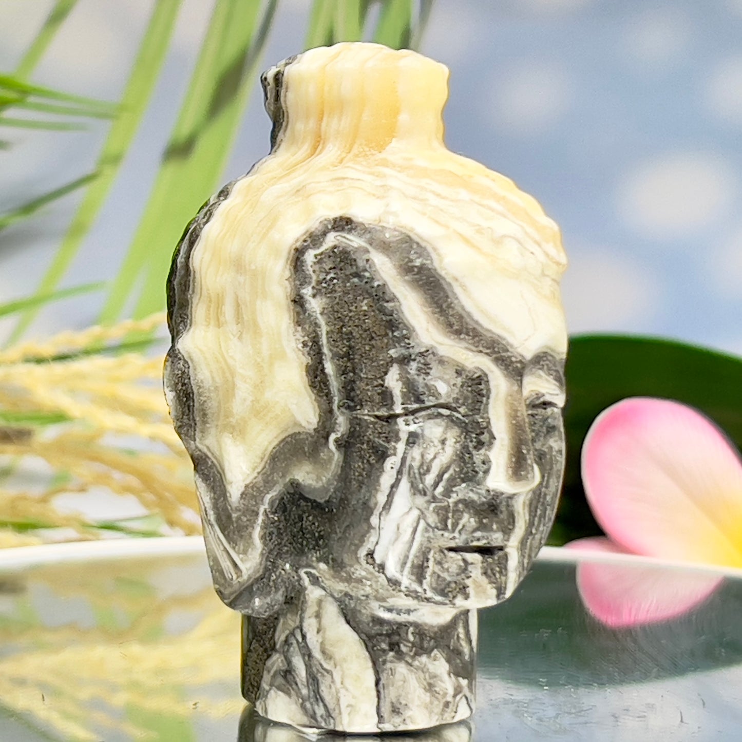 Zebra Calcite Buddha Crystal 244g
