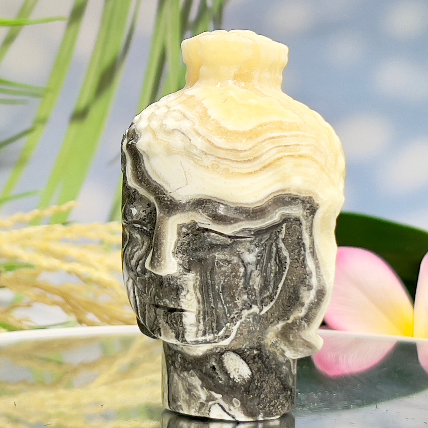 Zebra Calcite Buddha Crystal 244g