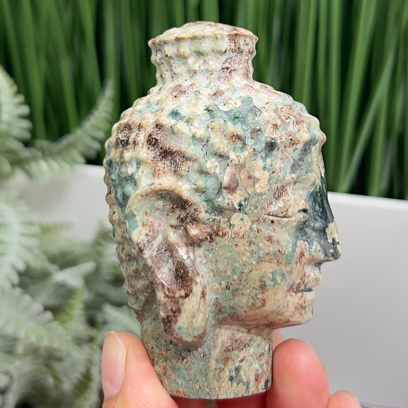Russian Flower Cherry Blossom Jasper Buddha Rare Crystal 248g