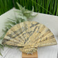 Picture Jasper Gemstone Fan with Stand Crystal Carving 619g