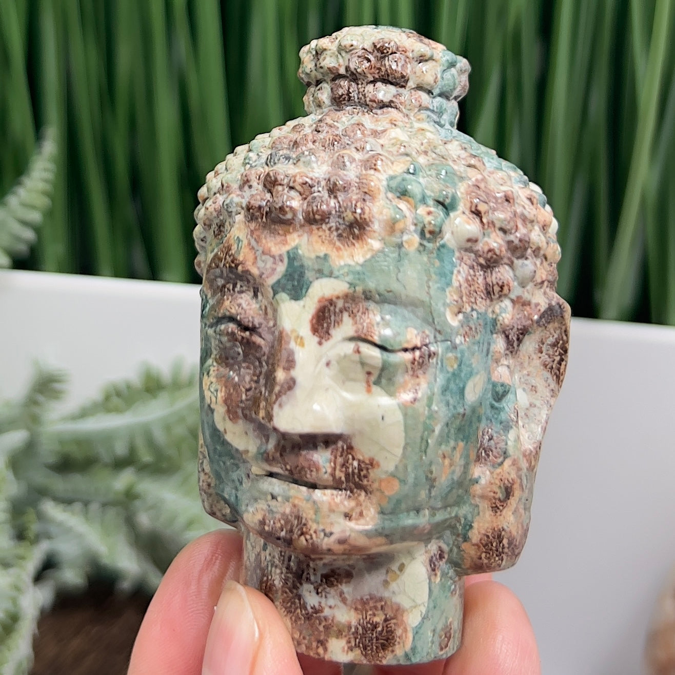 Russian Flower Cherry Blossom Jasper Buddha Rare Crystal 254g
