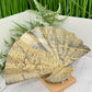 Picture Jasper Gemstone Fan with Stand Crystal Carving 619g