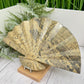 Picture Jasper Gemstone Fan with Stand Crystal Carving 619g