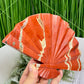 Red Jasper Gemstone Fan with Stand Crystal Carving 641g