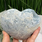 Celestite Celestine Deep Blue Heart with Stand Large Geode Cluster Crystal 1448g