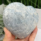 Celestite Celestine Deep Blue Heart with Stand Large Geode Cluster Crystal 1448g