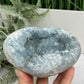 Celestite Celestine Deep Blue Heart with Stand Large Geode Cluster Crystal 1448g