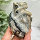 Volcanic Agate Human Heart UV Reactive Crystal Carving 174g