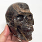 Black Moonstone Skull Healing Crystal Carving 738g