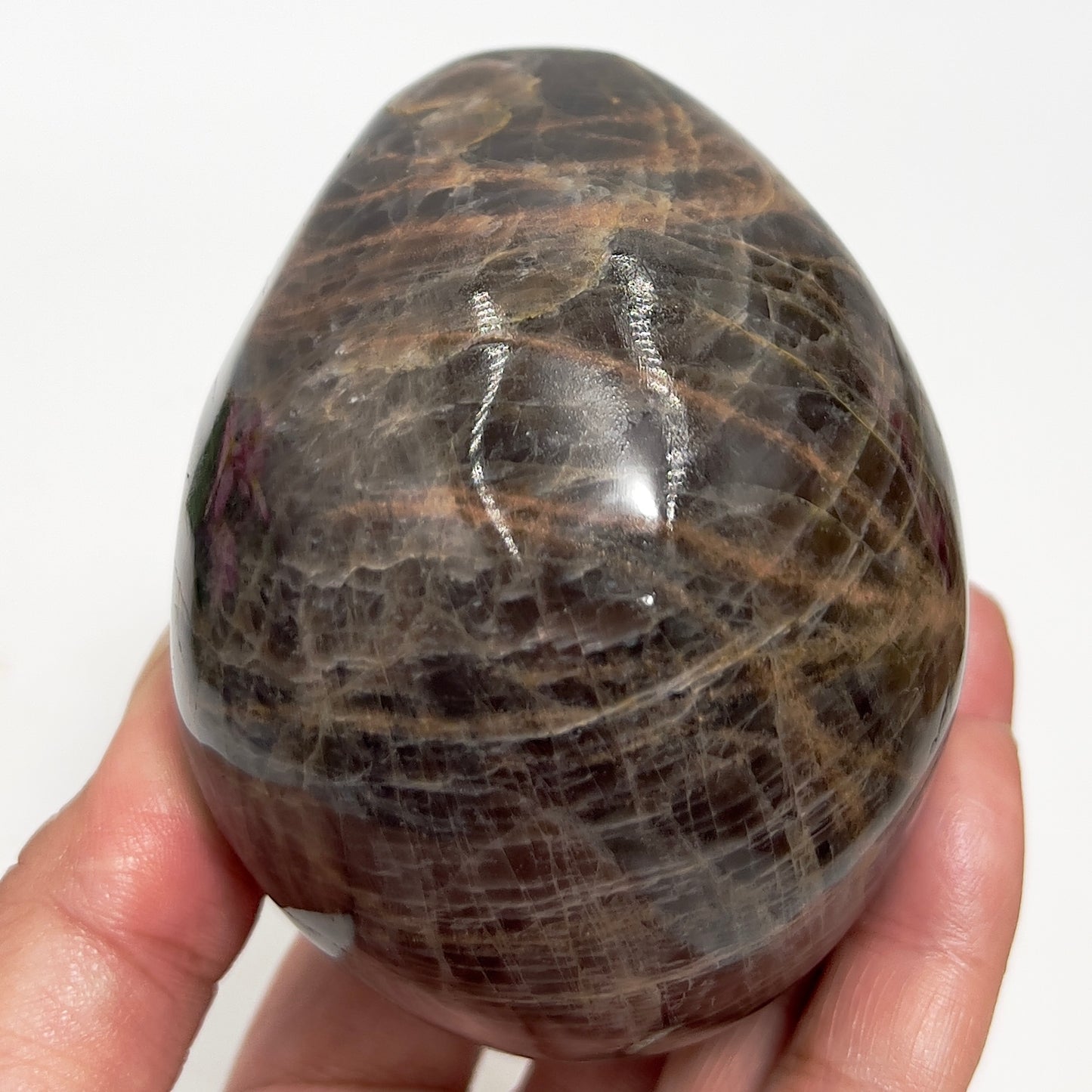 Black Moonstone Skull Healing Crystal Carving 738g