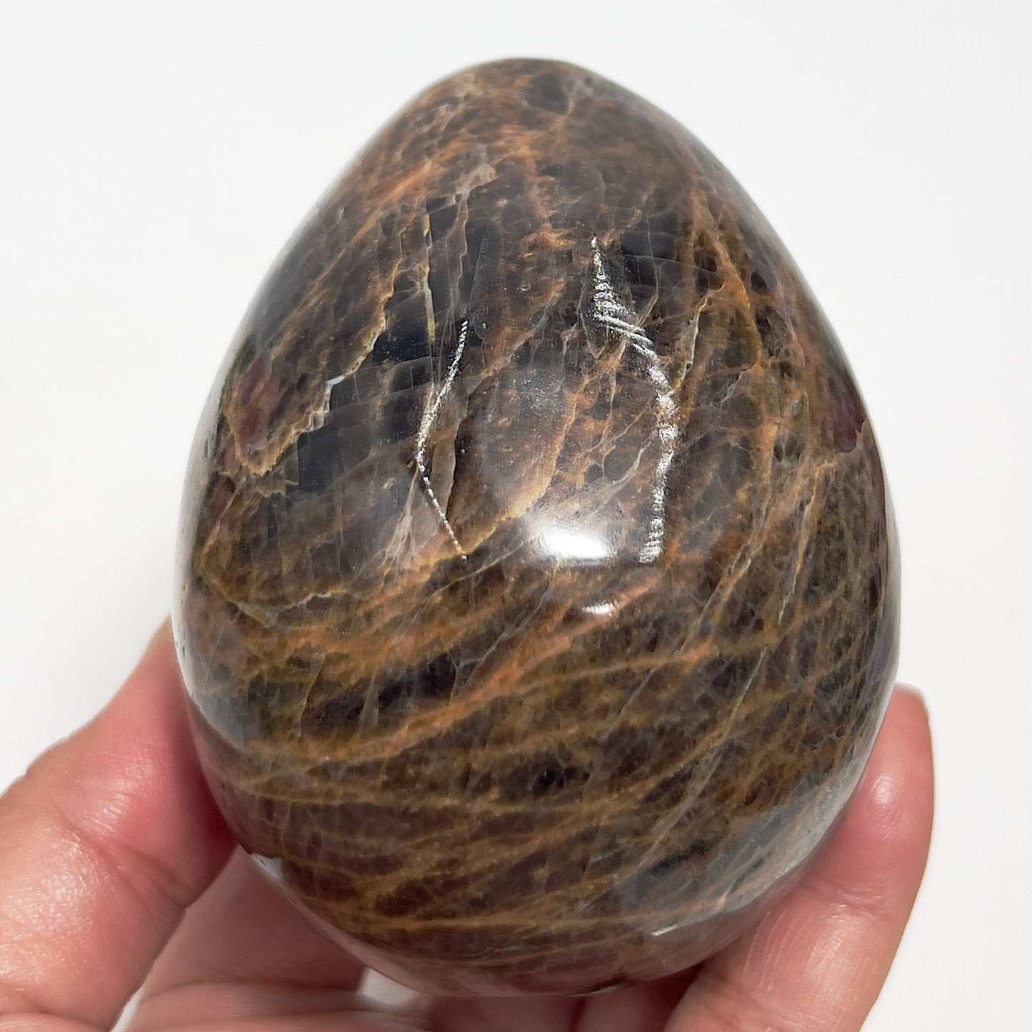 Black Moonstone Skull Healing Crystal Carving 734g