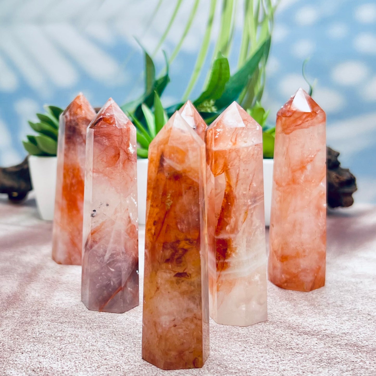 Hematoid Fire Quartz Points Towers Crystal Generators YOU CHOOSE