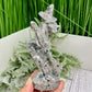 Yooperlite Witch on Broom UV Reactive Healing Crystal Carving 280g 150mm