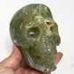 Prehnite with Epidote Skull Healing Crystal Carving 1049g