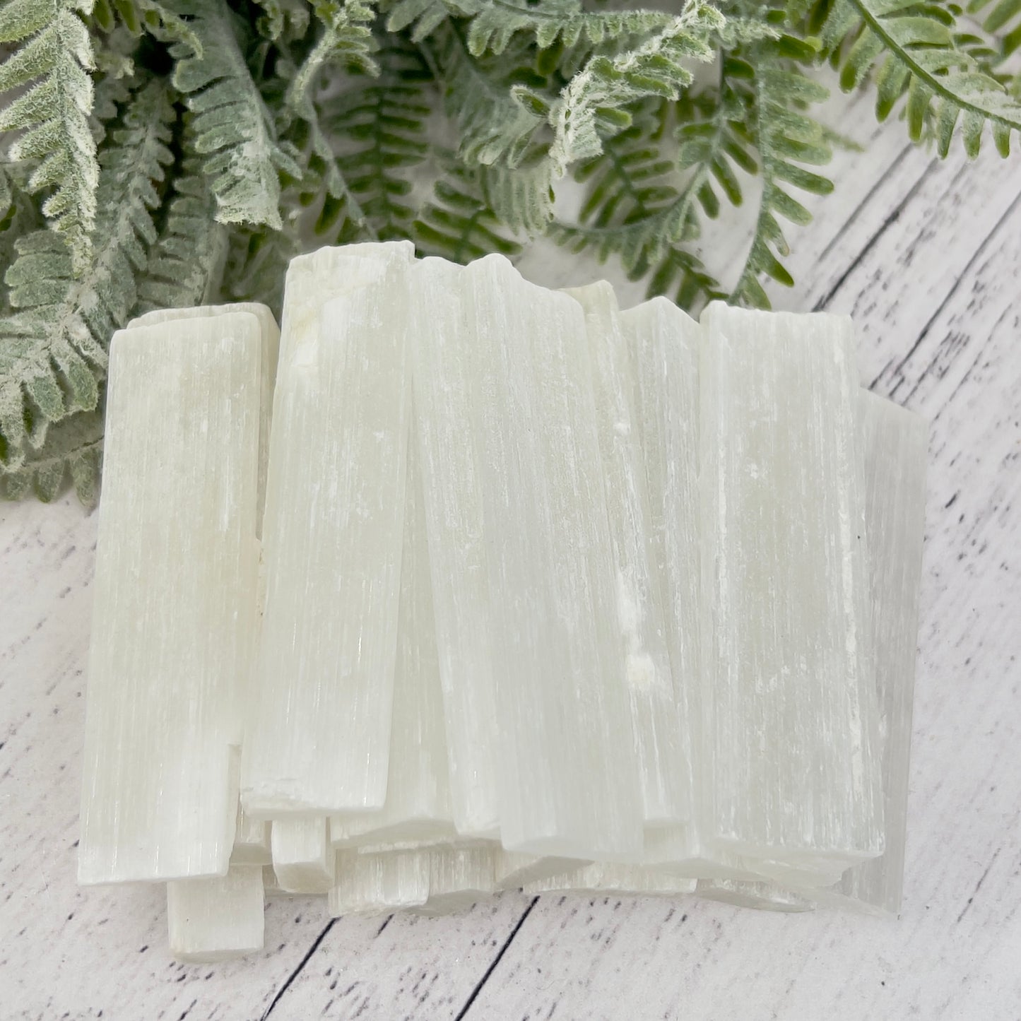 Satin Spar Selenite Moroccan Raw Sticks Wands Crystals 20 sticks 495g 8-9cm