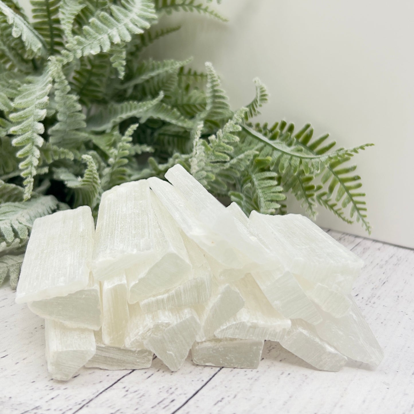 Satin Spar Selenite Moroccan Raw Sticks Wands Crystals 20 sticks 495g 8-9cm