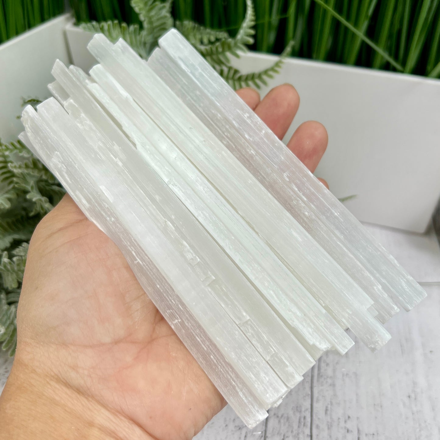 Satin Spar Selenite Moroccan Raw Sticks Wands Healing Crystals 450g 14-17cm