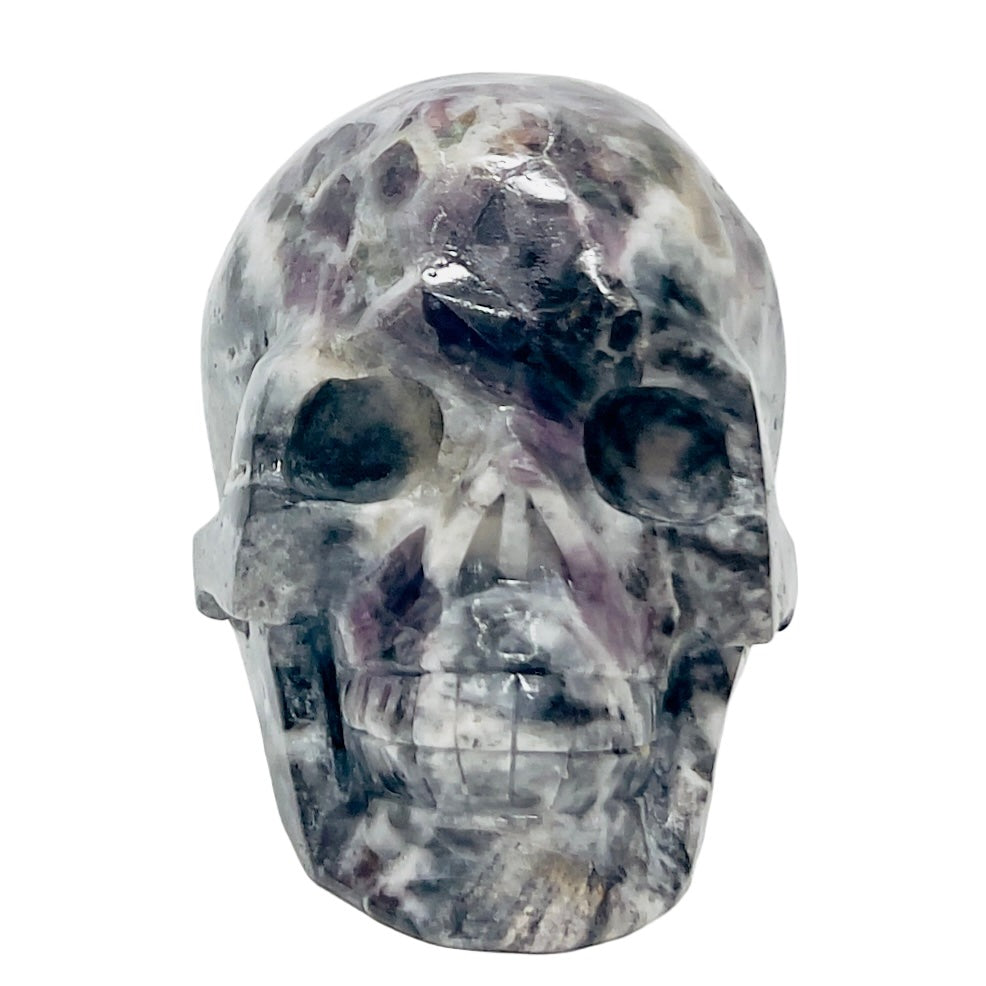 Zebra Fluorite Skull Healing Crystal Skull Carving 985g
