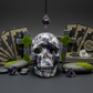 Zebra Fluorite Skull Healing Crystal Skull Carving 985g