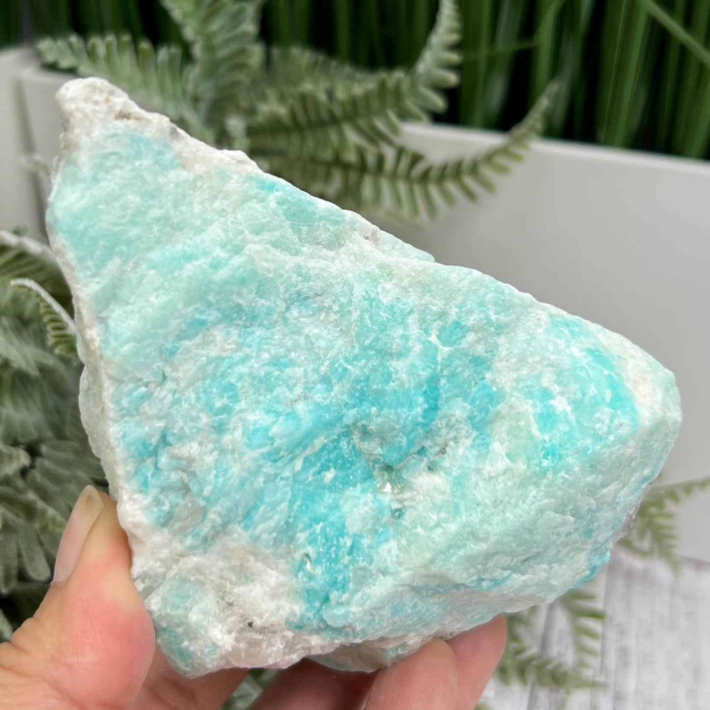 Blue Amazonite Natural Raw Specimen Flashy Crystal 470g
