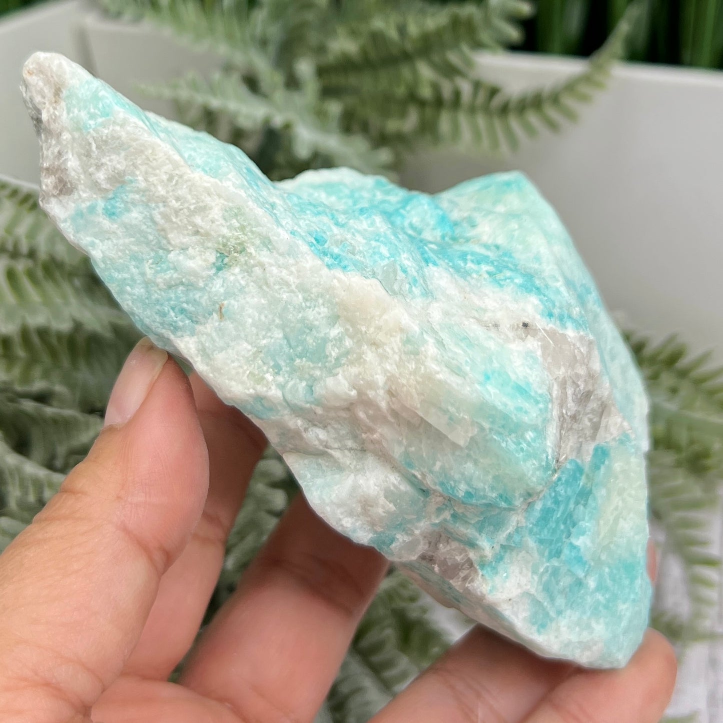 Blue Amazonite Natural Raw Specimen Flashy Crystal 470g