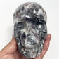 Zebra Fluorite Skull Healing Crystal Skull Carving 985g