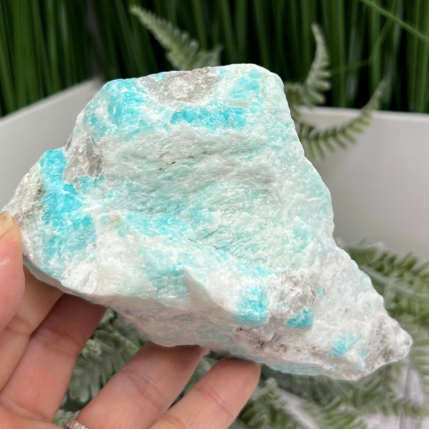 Blue Amazonite Natural Raw Specimen Flashy Crystal 470g