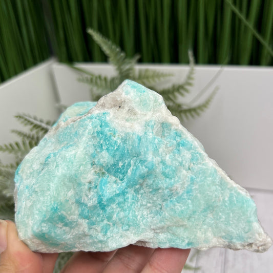 Blue Amazonite Natural Raw Specimen Flashy Crystal 470g