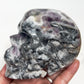 Zebra Fluorite Skull Healing Crystal Skull Carving 985g
