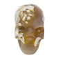 Flower Agate Skull Healing Crystal Carving 1137g