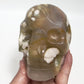 Flower Agate Skull Healing Crystal Carving 1137g