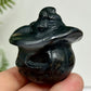 Volcanic Agate Halloween Pumpkin Witches Hat UV Reactive Crystal 78g