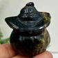Volcanic Agate Halloween Pumpkin Witches Hat UV Reactive Crystal 78g