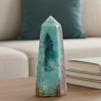 Ocean Sea Jasper Tower Healing Crystal Generator 836g 177mm