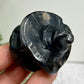 Volcanic Agate Halloween Pumpkin Witches Hat UV Reactive Crystal 78g