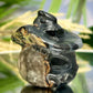 Volcanic Agate Halloween Pumpkin Witches Hat UV Reactive Crystal 78g