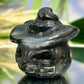 Volcanic Agate Halloween Pumpkin Witches Hat UV Reactive Crystal 78g