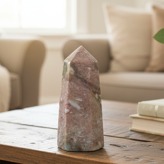 Ocean Sea Jasper Tower Healing Crystal Generator 858g 145mm