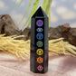 Black Obsidian Points With Chakra Print Crystal Generators YOU CHOOSE