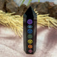 Black Obsidian Points With Chakra Print Crystal Generators YOU CHOOSE