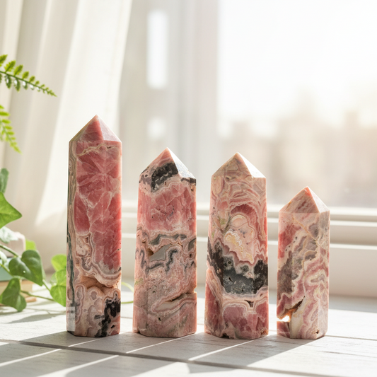 Rhodochrosite Points Towers Crystal Generator YOU CHOOSE