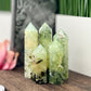 Prehnite with Epidote Points Towers Crystal Generators YOU CHOOSE