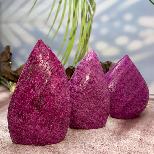 Honeycomb Ruby Flames UV Reactive Crystal Carvings YOU CHOOSE