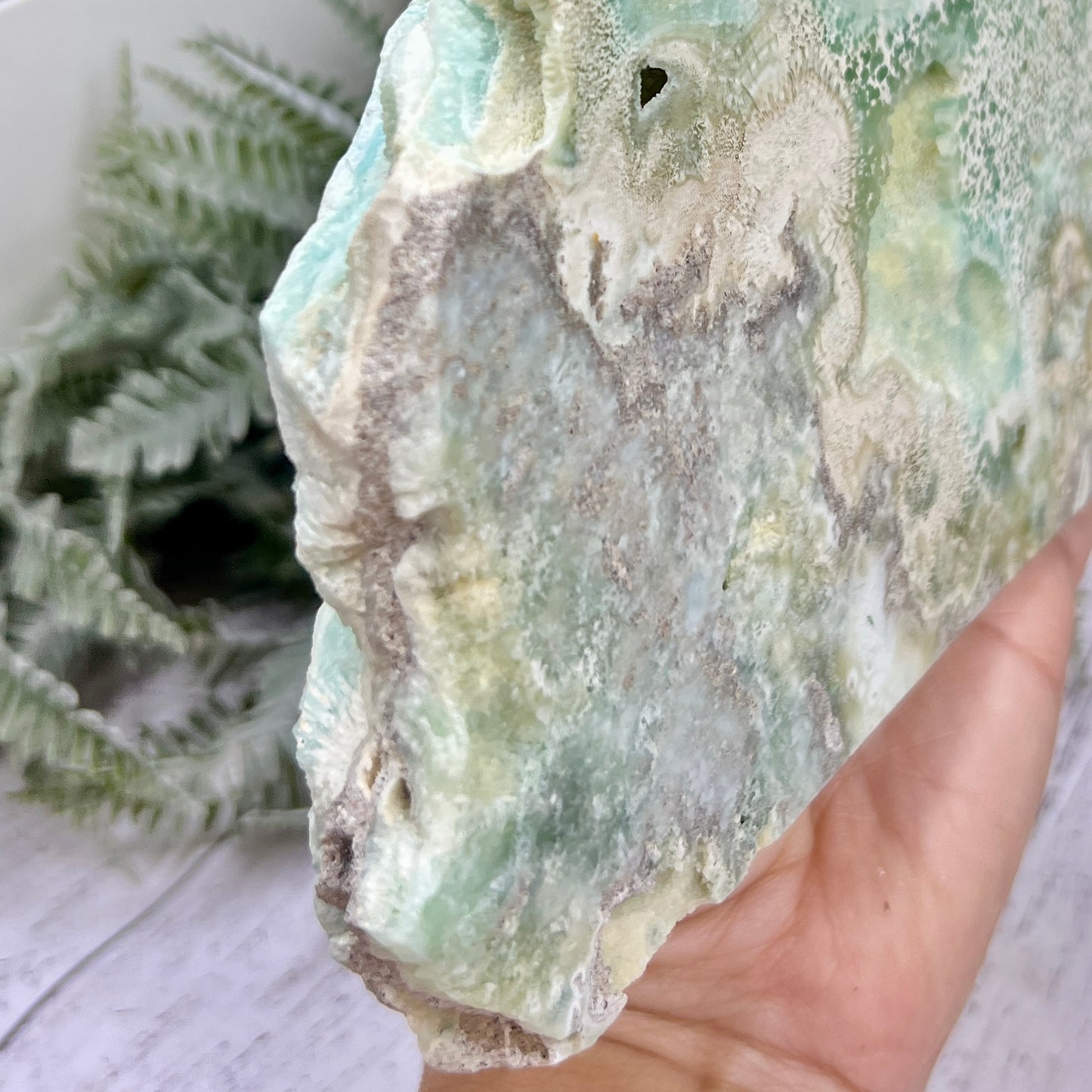 Blue Aragonite Slab Large Self Standing Slice Crystal Specimen 1518g