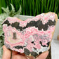 Peruvian Rhodonite Slice Slab with Stand Compassion Emotional Balance Crystal 548g