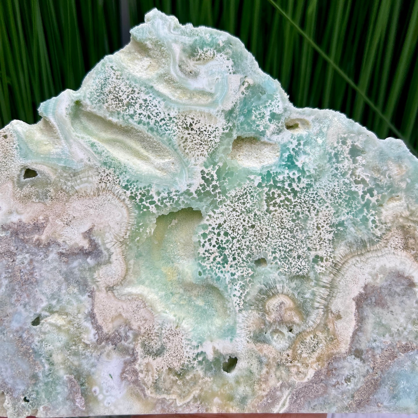 Blue Aragonite Slab Large Self Standing Slice Crystal Specimen 1518g