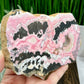 Peruvian Rhodonite Slice Slab with Stand Compassion Emotional Balance Crystal 618g