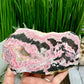 Peruvian Rhodonite Slice Slab with Stand Compassion Emotional Balance Crystal 618g